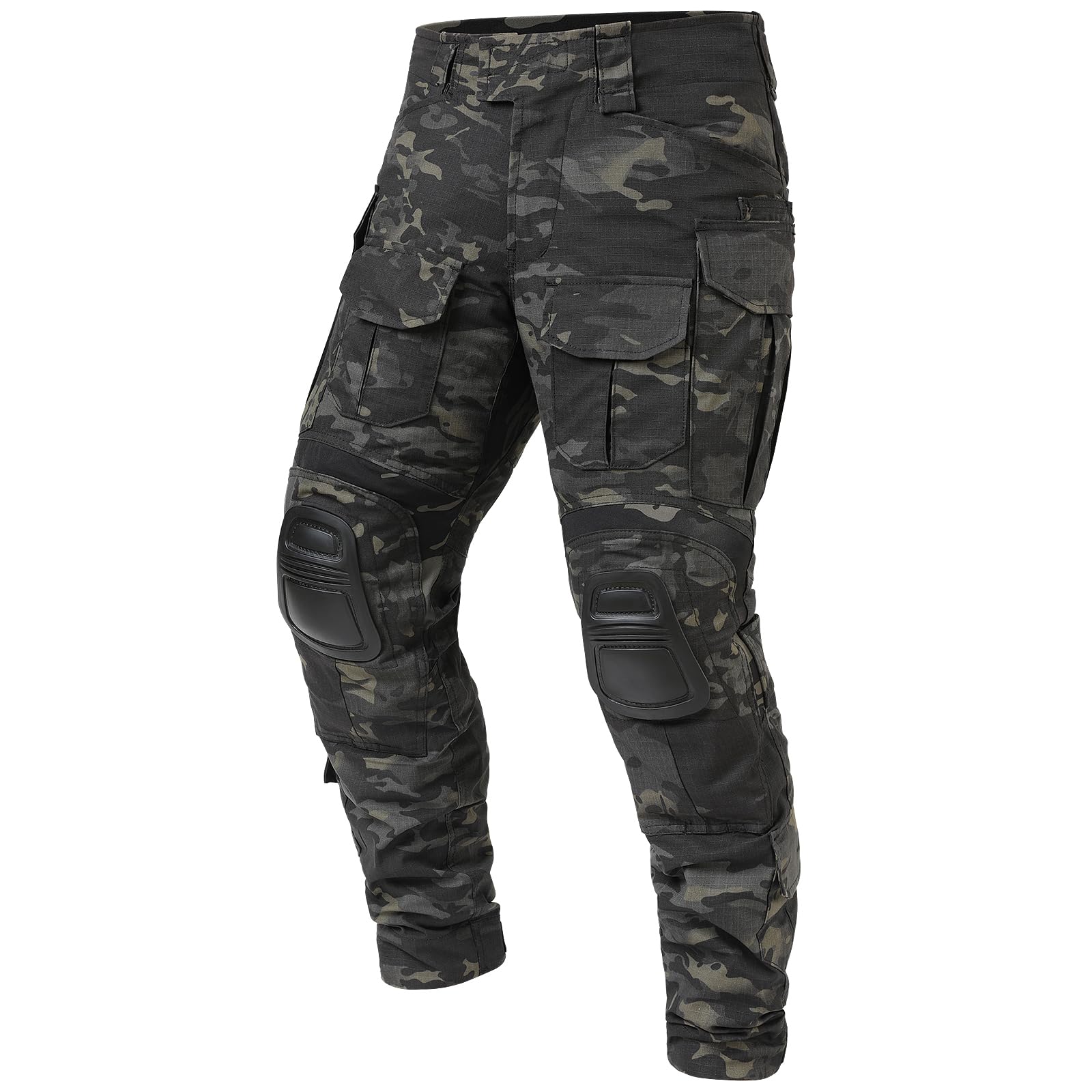 TACTICAL WORLD STOREG3 Combat Pants with Knee Pads, Men's Military Tactical Camouflage Trousers, Multi-Pocket Rip-Stop Hunting Hiking Waterproof