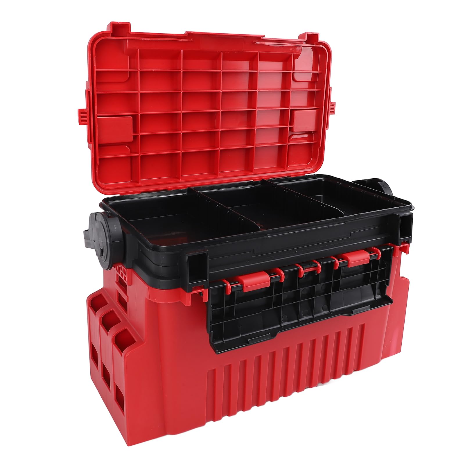 Caja de Aparejos de Pesca Portátil, Diseño Impermeable Reforzado, Almacenamiento Multicapa para Pescadores, Construcción de PE Engrosada