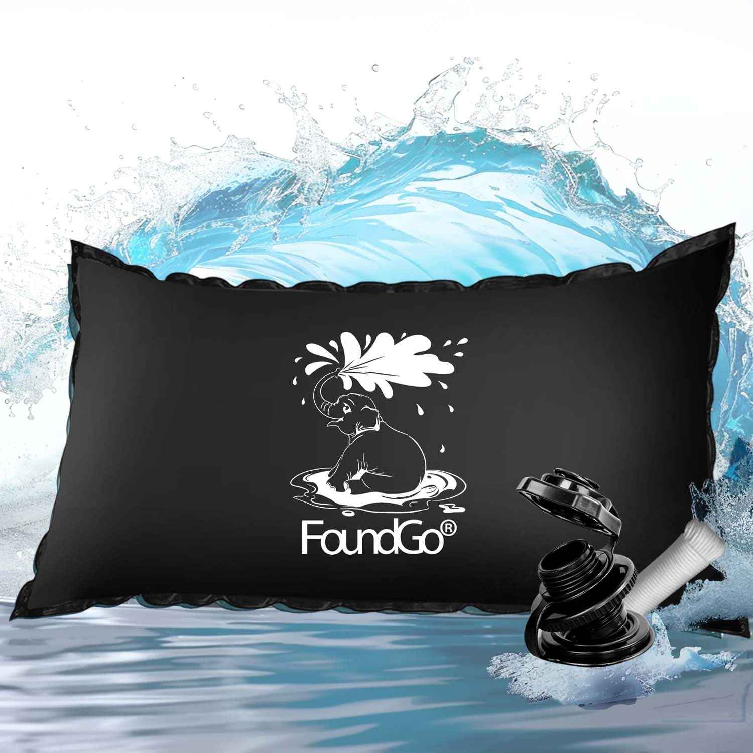 FoundGo Winter Pool Cushion [XXL 2 x 4 m 0.4 mm] Ultra Thick Air Cushion with 4 Eyelets Air Cushion Pool Winter Inflatable Winter Cushion Overwintering for Pool Includes 2 x Wheels Rope and 6 x Repair