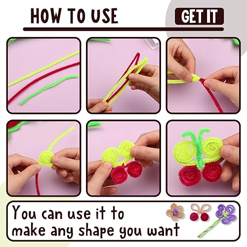 Vista 12 de 150 limpiadores de tuberías blancos – Limpiadores de tuberías de felpilla para proyectos de arte y manualidades Blanco a