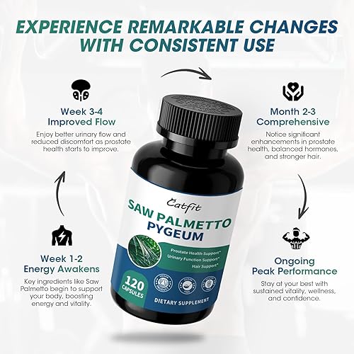 Miniatura 7 de Saw Palmetto para hombres  Salud de próstata y apoyo urinario y bloqueador de DHT, salud del cabello con biotina 6000 mcg, aceite de semilla de