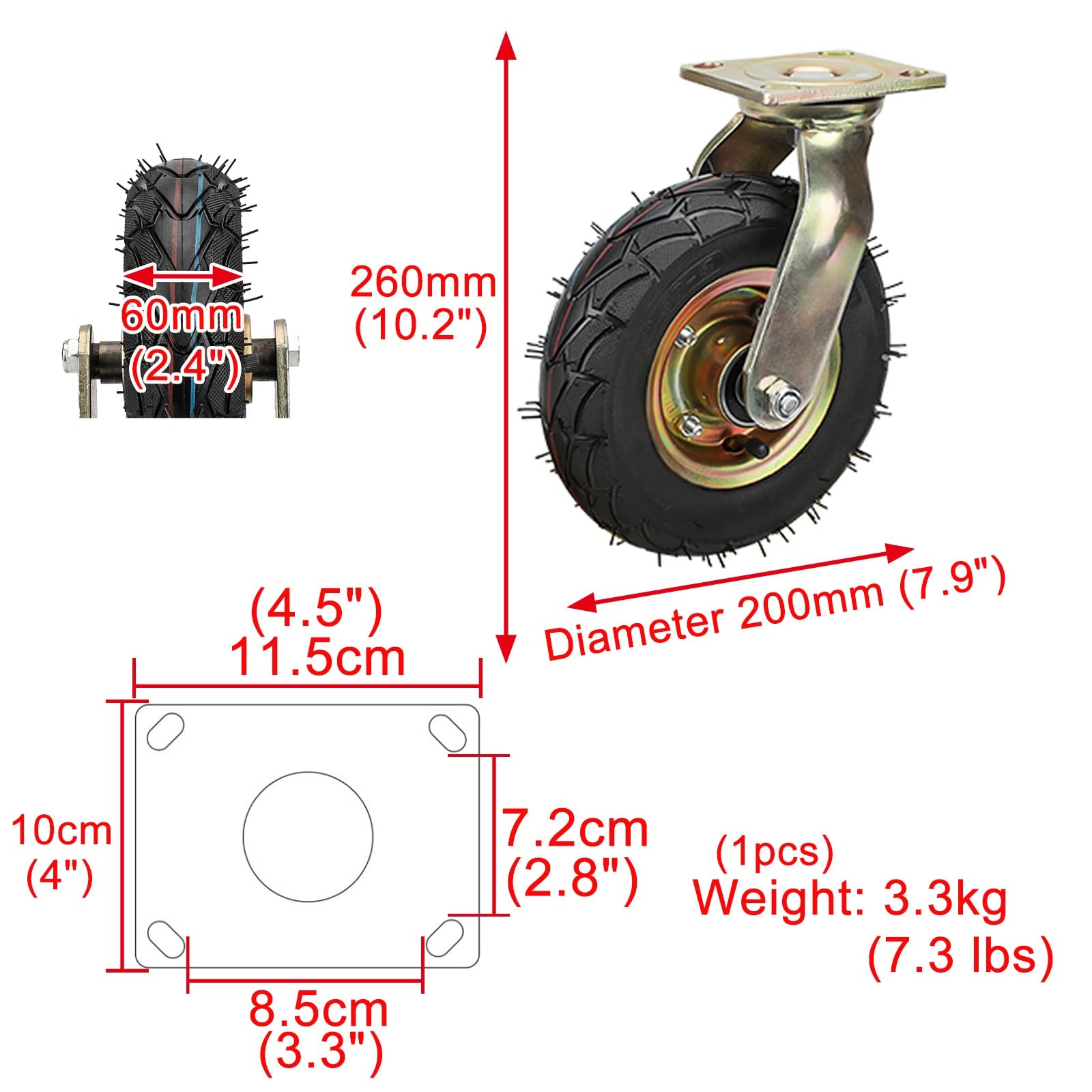 8 Inch Wheels And Tires U.S. Royal 5/8 Inch Whitewall 6.95 14 Tire