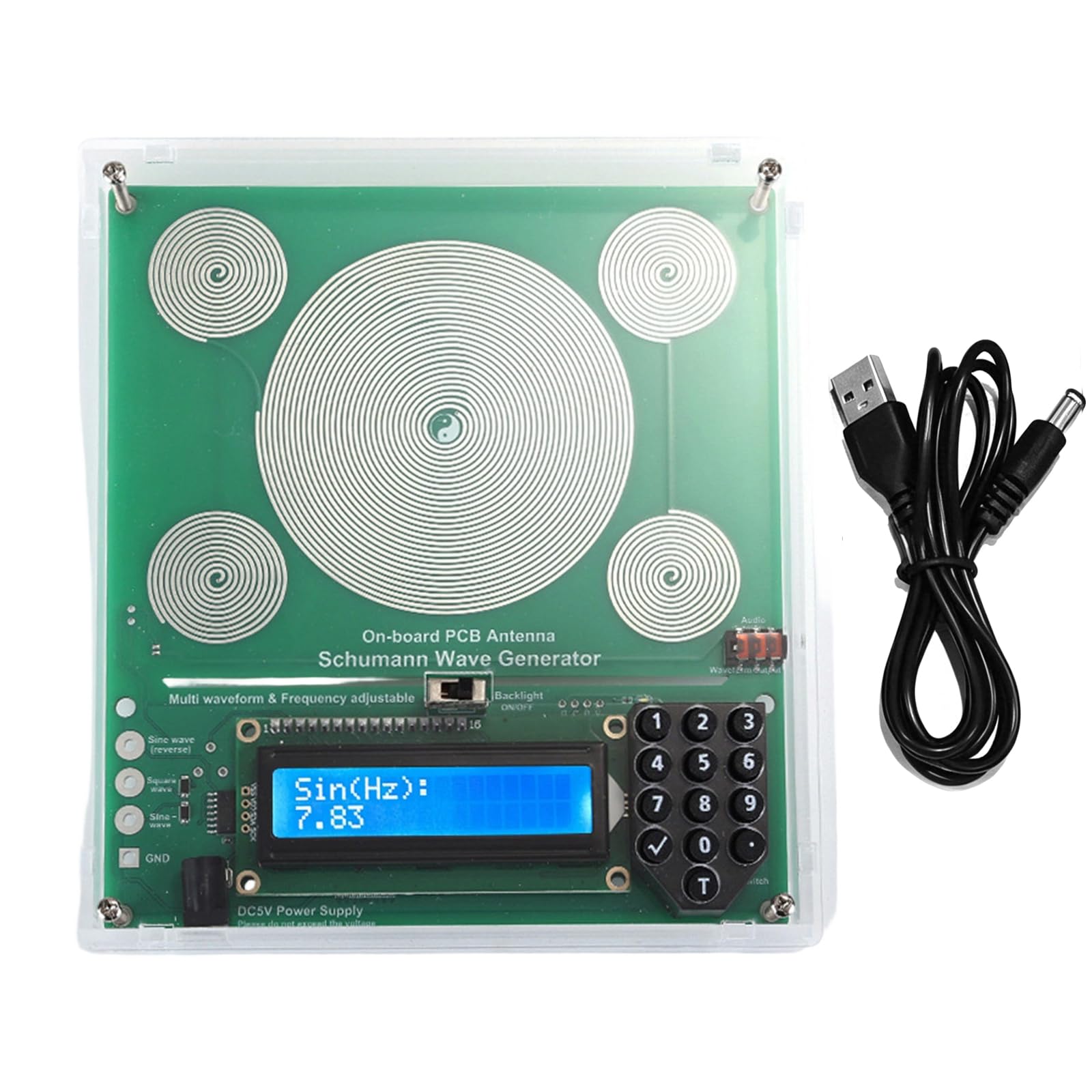 Frequenzgenerator mit mehreren Wellenformen, einfache Bedienung, stabile Ausgangsleistung, 0,01 Hz bis 100.000 Hz, tragbar, quadratisch