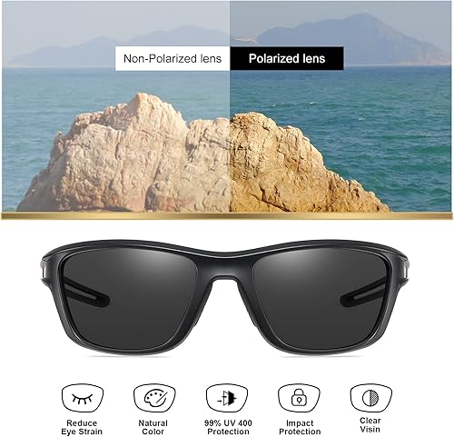 Miniatura 5 de Duduma Gafas de sol deportivas polarizadas para béisbol, conducción, pesca, golf, correr, ciclismo, gafas de sol para hombres y mujeres, protección