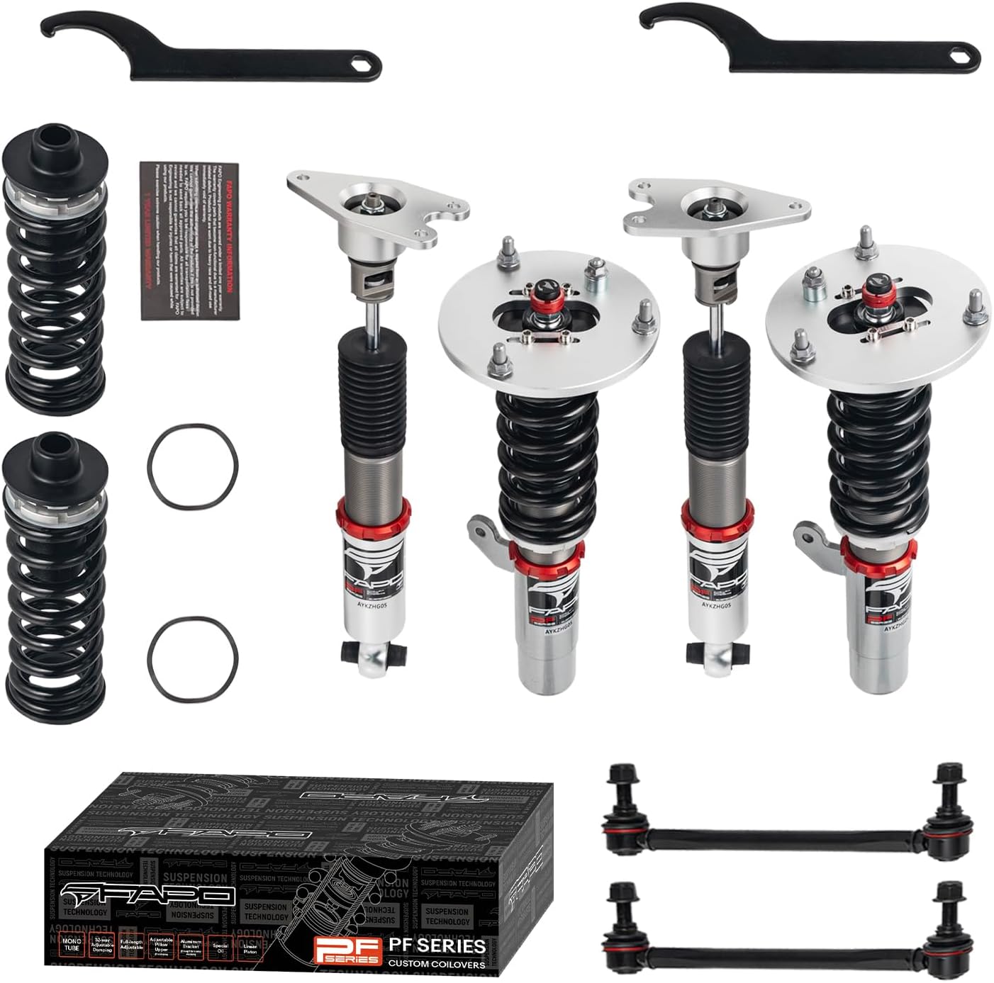 FAPO PF Coilovers Adjustable Height 32 Level Damper for BMW 3 Series 2013-2019 F30 Mono-Tube Lowering Suspension Struts