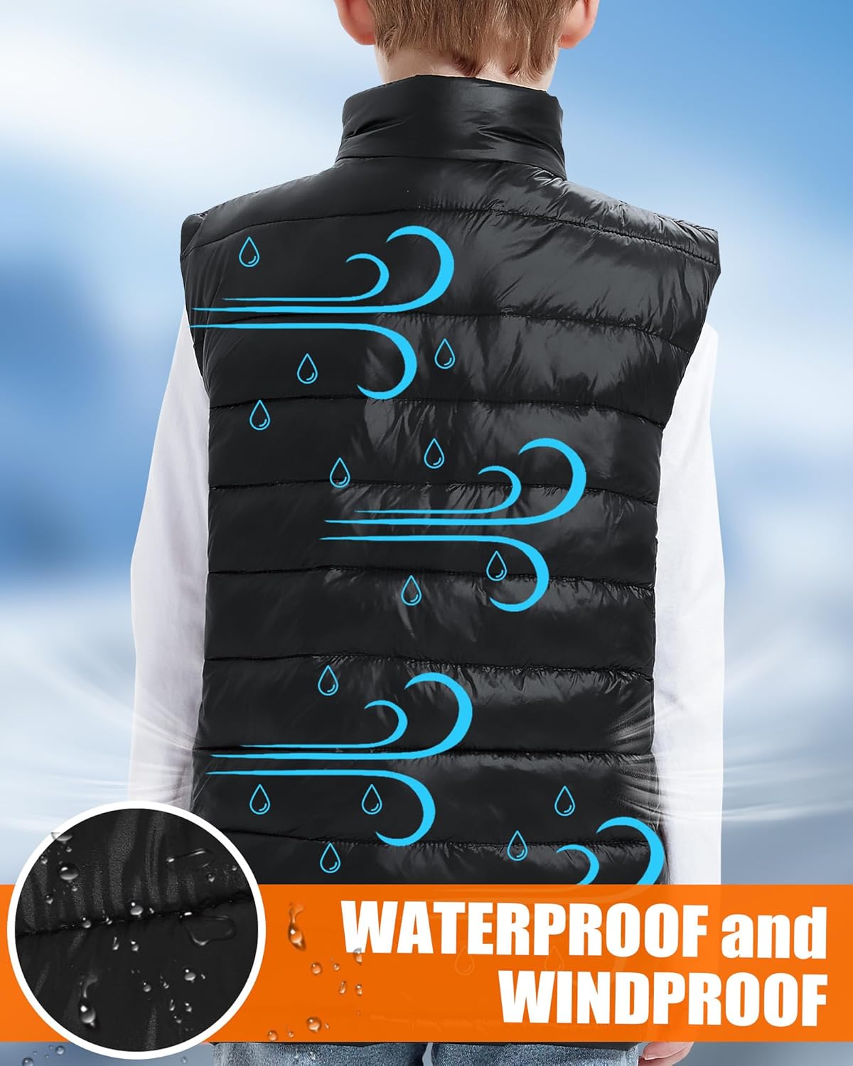 CYCYHEAT Kids Heated Vest - Boys and Girls Lightweight Heating Vest Jacket Coat With Battery Pack Heated Clothing for Skiing