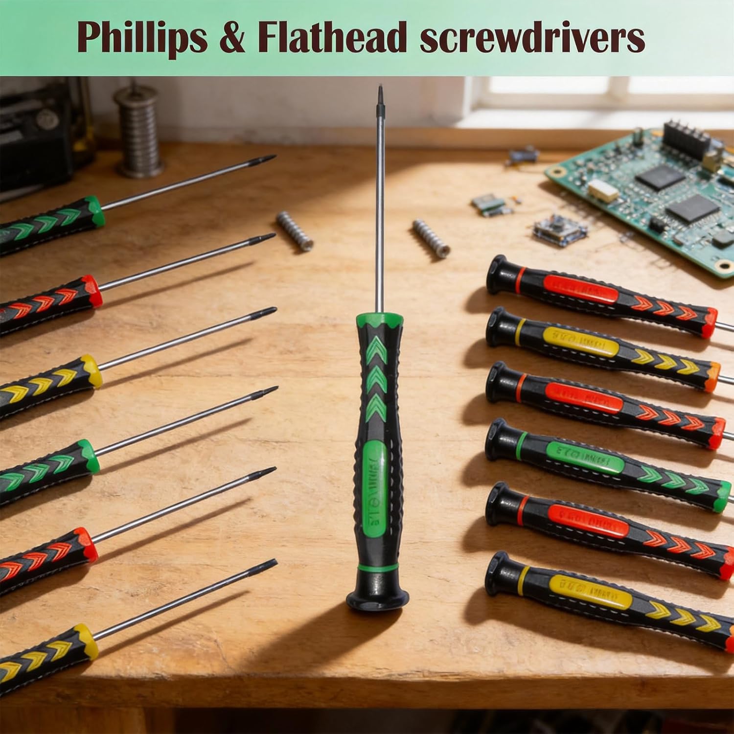 6 Piece Phillips Screwdriver Set, Precision Hand Screwdrivers with Marked Grip, Common Sizes 1.5 2.0 3.0 for Home Repair, DIY, Electronics