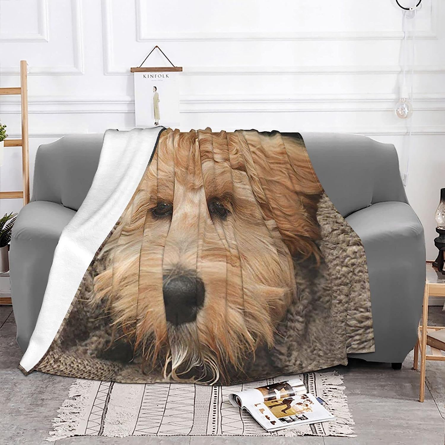 Couverture Chien 3D Plaid Polaire 180x220 Chien Doux Microfibre Couverture en Flanelle Chien Couvertures et Plaids Chaud pour lit Jeté de Canapé m4464