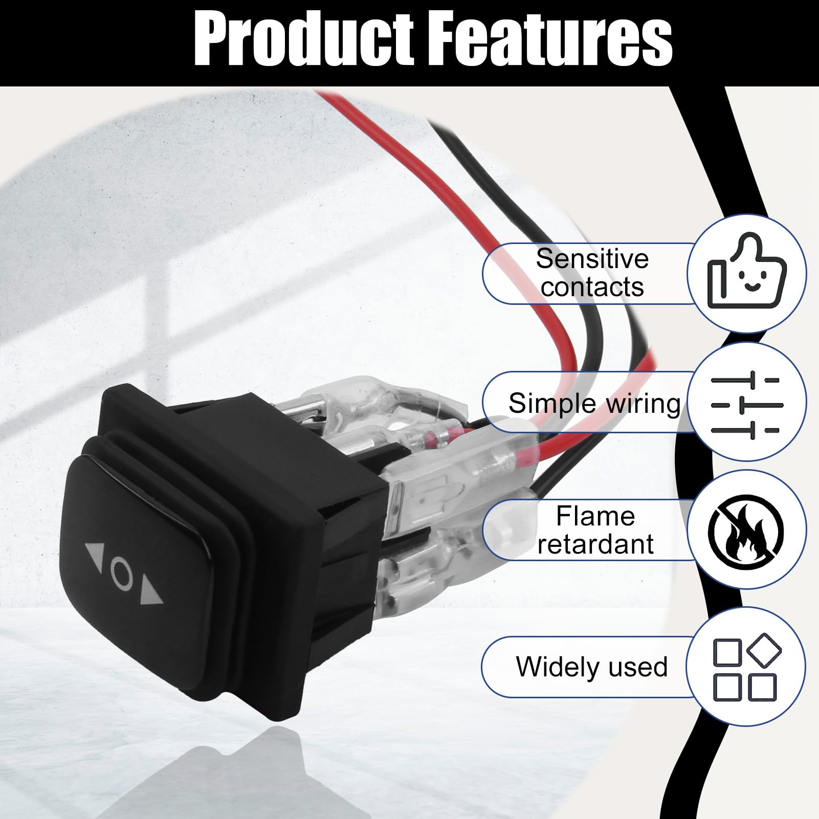 Interruttore a Bilanciere Impermeabile 20A 12V Cc Con Cavo Da 15 Cm, Interruttore a Bilanciere a 6 Pin Con Inversione Di Polarità On-off-On, Impermeabile E Antigraffio, Adatto per Elettrodomestici