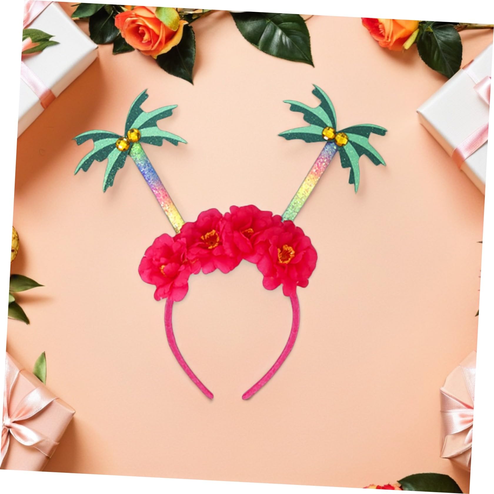 Diadema de Piña para Fiesta Luau, Plástico, 5 Piezas