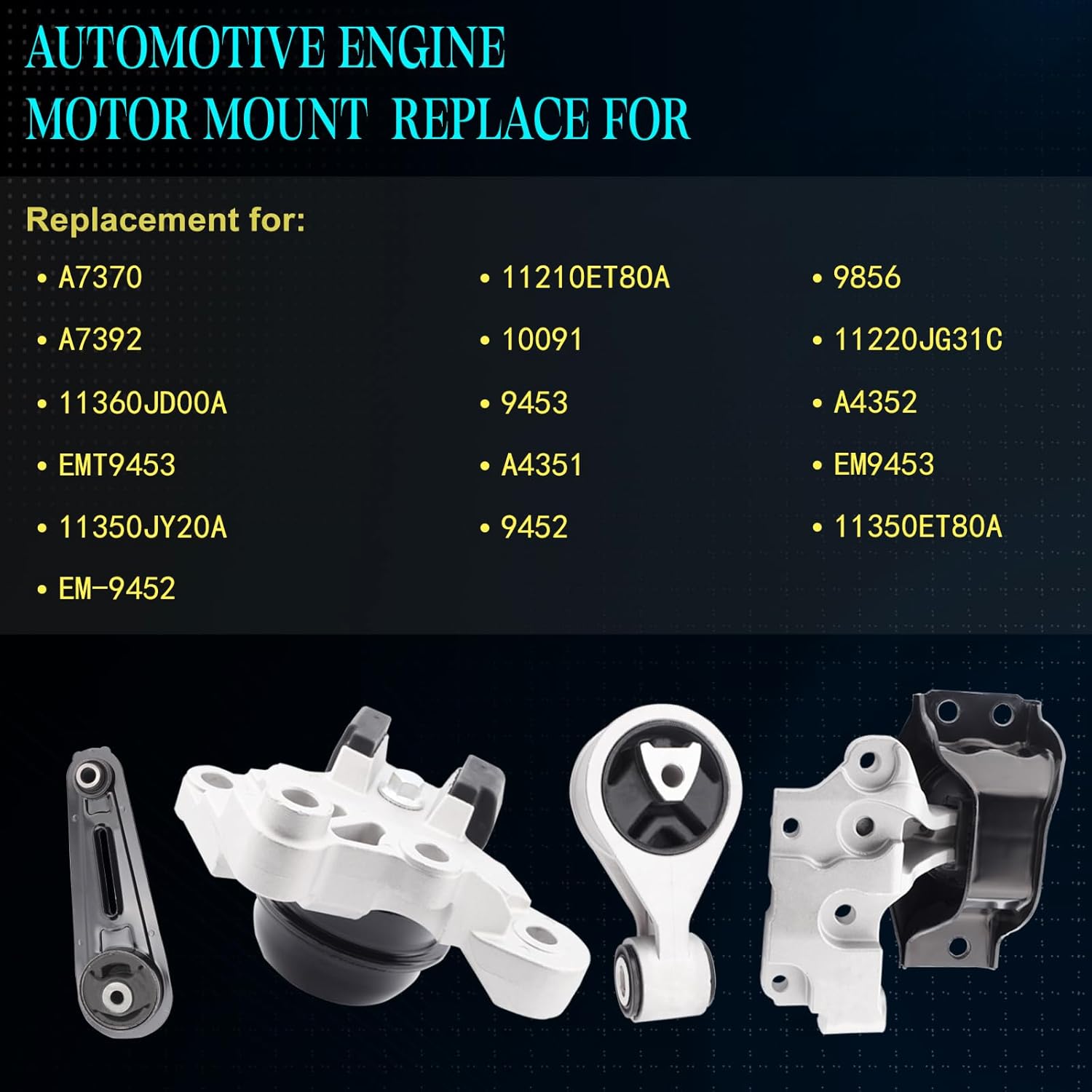 SHERXINBO Engine Motor Mount Compatible with Nissan 2008-2013 Rogue 2014-2015 Rogue Select AWD 2.5L Replacement for A7370 A7392 A4351 A4352 Set of 4