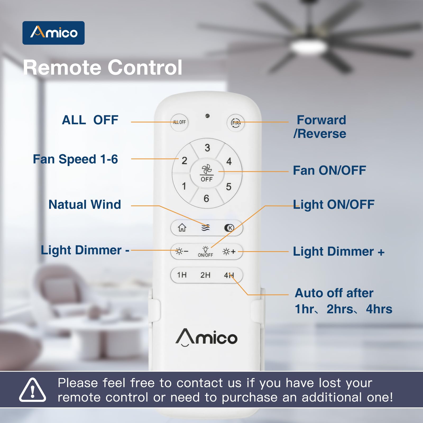 72 inch Ceiling Fans with Lights Large Ceiling Fan with Light and Remote Control Dimmable 3CCT Quiet Black — view 9