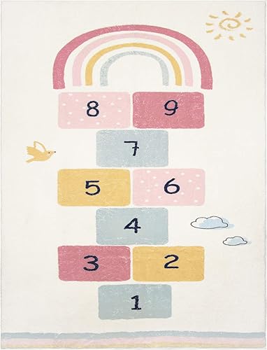 Miniatura 2 de HiiARug Alfombra de juego suave para niños, alfombra de hopscotch extra grande para niños, alfombra de área educativa y divertida para niños,