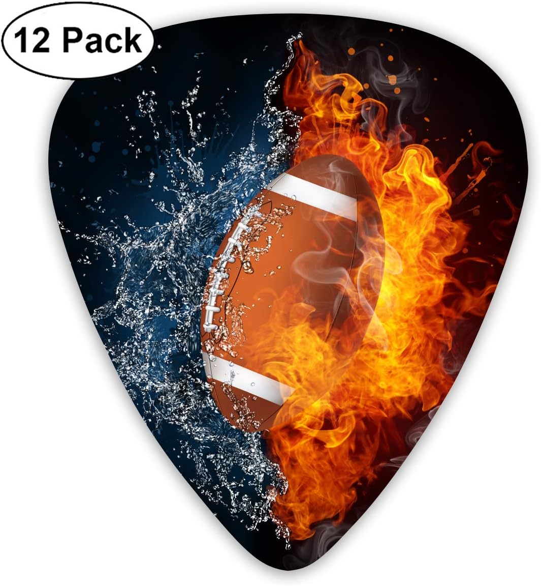EDCRF Fire Water American Football Guitar Picks,Unique