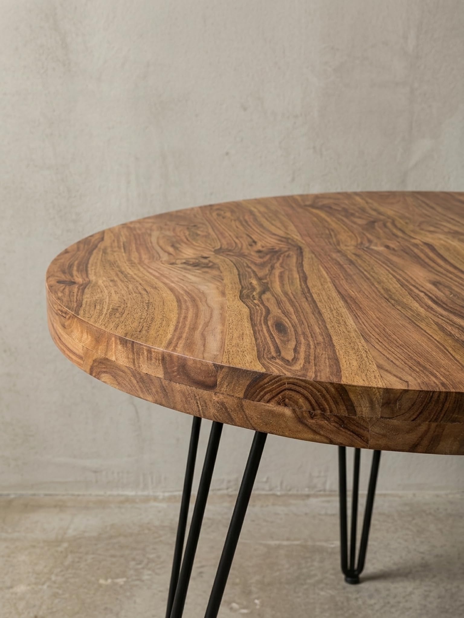 Tavolo da pranzo di design BAGLI rotondo Ø 120 x 78 cm Sheesham legno massello | tavolo da pranzo marrone | tavolo per sala da pranzo tavolo cucina 4 persone
