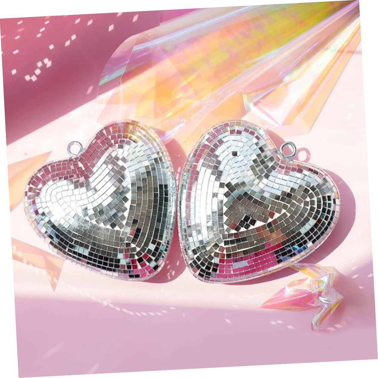 Amosfun 5 Piezas Bola de Discoteca Colgante Forma Reflectante para Decoración de Fiestas para Bodas Cumpleaños y Celebraciones Navideñas