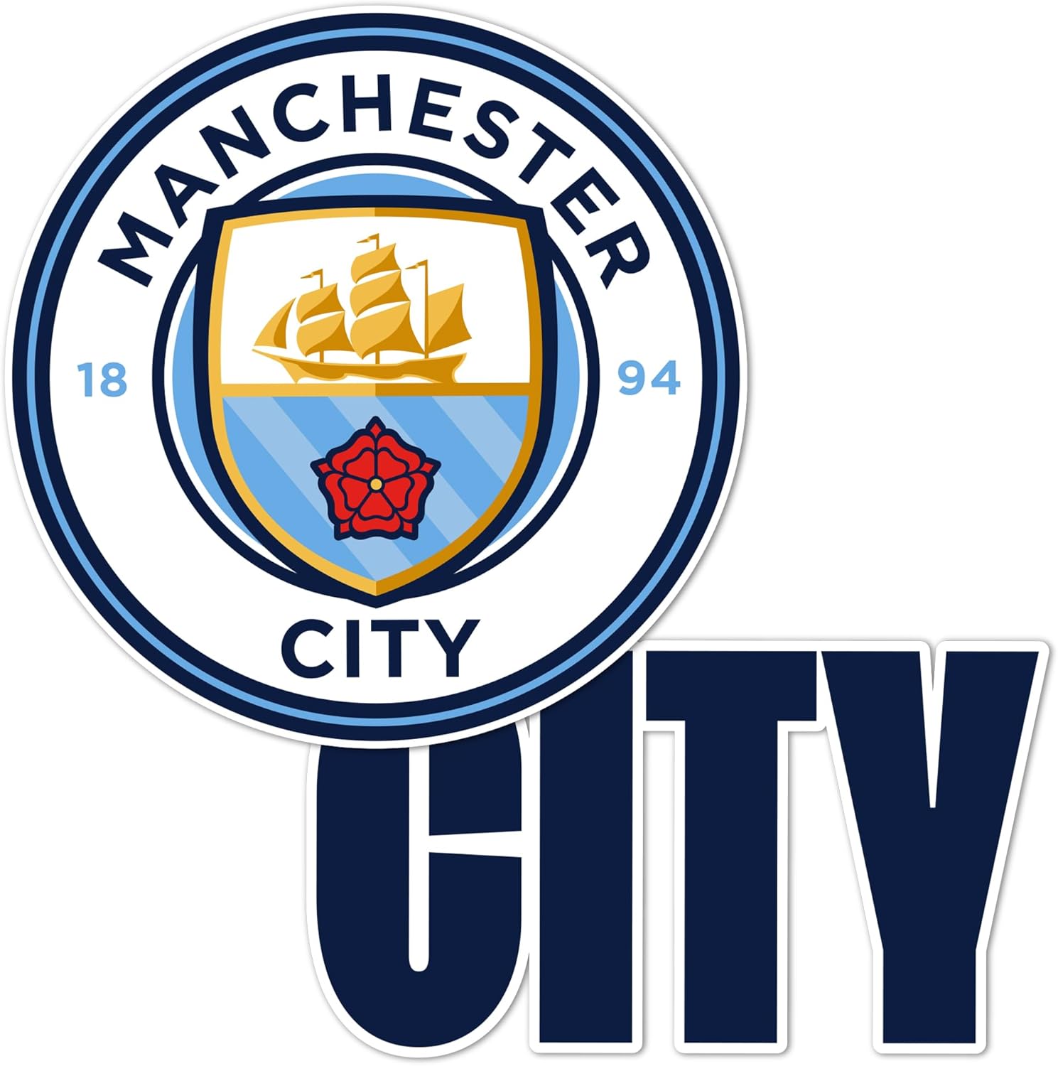 Desert Cactus Manchester City Sticker Man City MCFC Sheet Vinyl Football Soccer Decal Laptop Water Bottle Car Scrapbook (4 inch B)