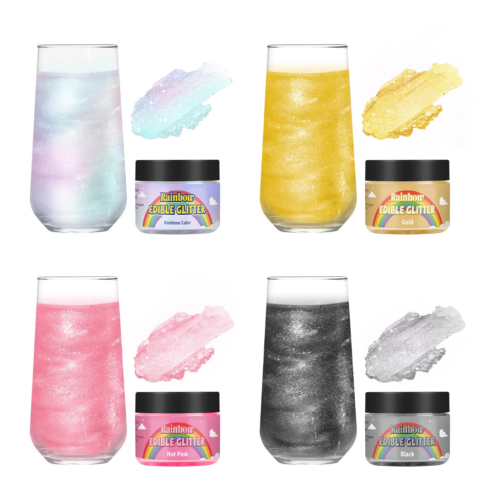 Edible Glitter for Cocktails, Rainbow Easter Luster Dust Edible for Drinks, Food Grade Shimmer Dust, Sprinkle Powder, Baking, Strawberries, Cupcakes, Cookies Decoration, Eggs, Candy