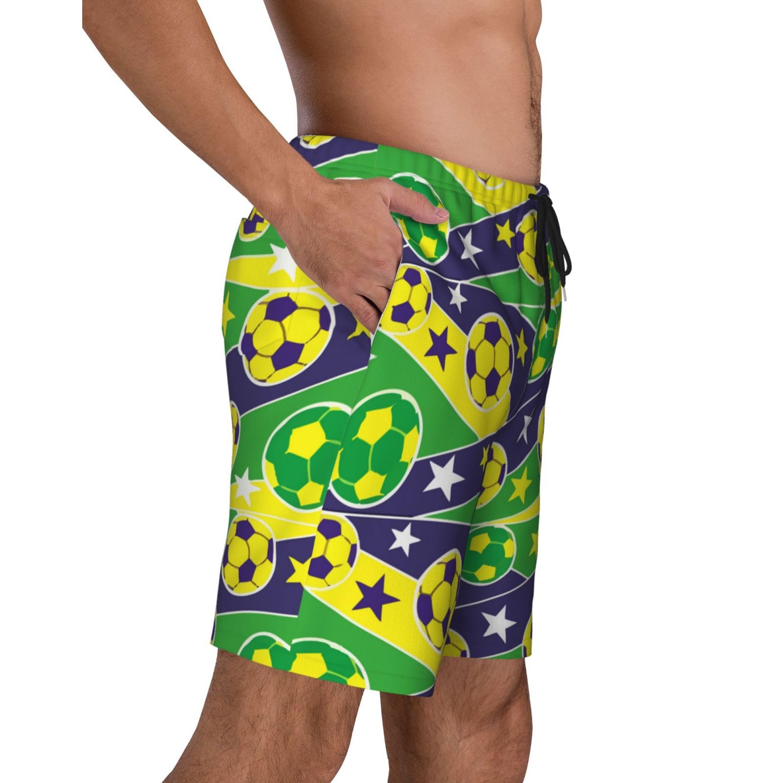 Amazon.co.jp: ビーチパンツ メンズ ブラジルのサッカー 短パン 水着
