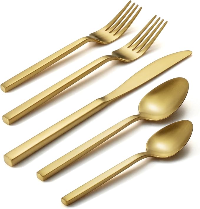 Alata Cube Gold 20-Piece Flatware Set