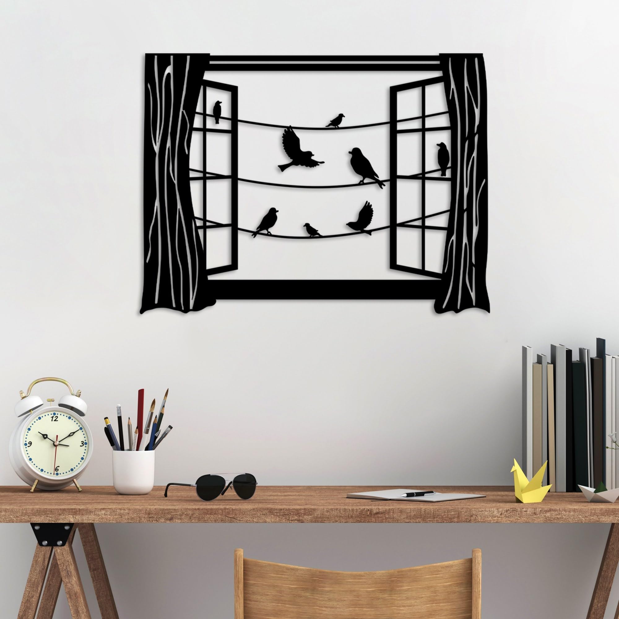 Stylish Black Decorative Metal Wall Accessory, 50 x 38 cm, 100% Metal (1.5 mm), Easy Wall Mounting, Perfect for Modern Home Decor