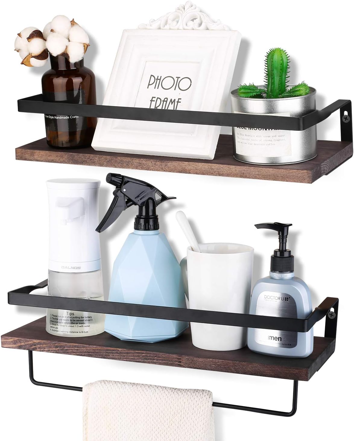 Shower Caddies Shower Racks Floating Shelves Storage Shelf Set of 2, Hanging Wall Shelves Decoration for Bathroom, Kitchen, Bedroom, Living Room