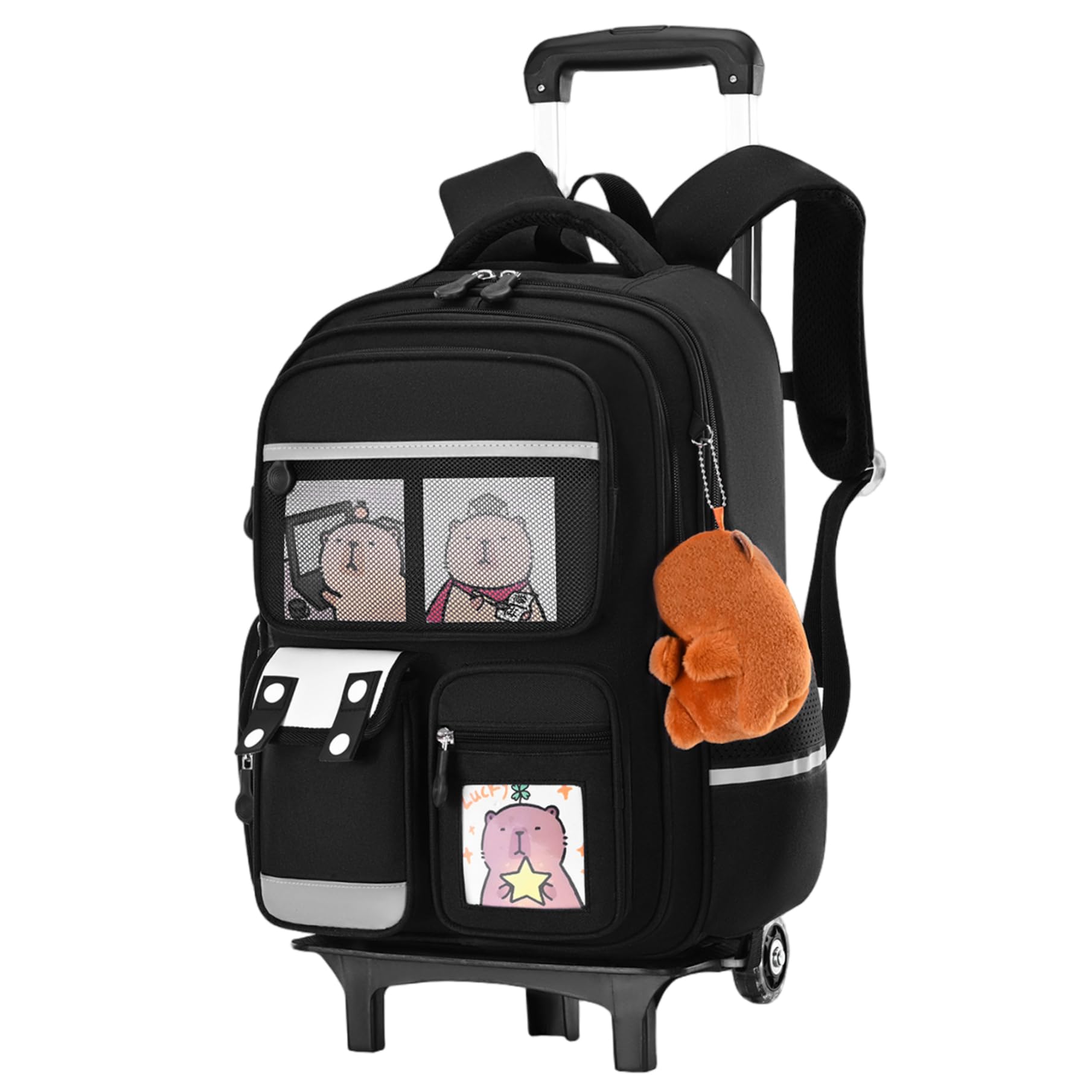 Zaino Con Ruote Capybara Per Bambini E Ragazzi - Capacità Grande, Manico Regolabile, Ruote Scorrevoli | 30x40x16 Cm, Per Scuola E Viaggi