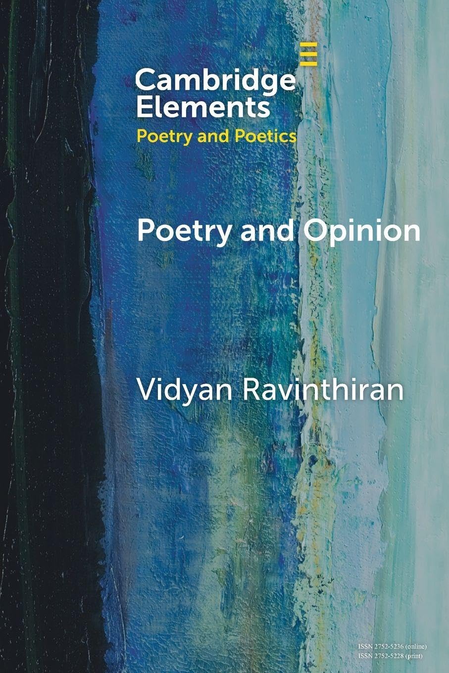 Poetry and Opinion by Vidyan Ravinthiran PAPERBACK 9781009549066