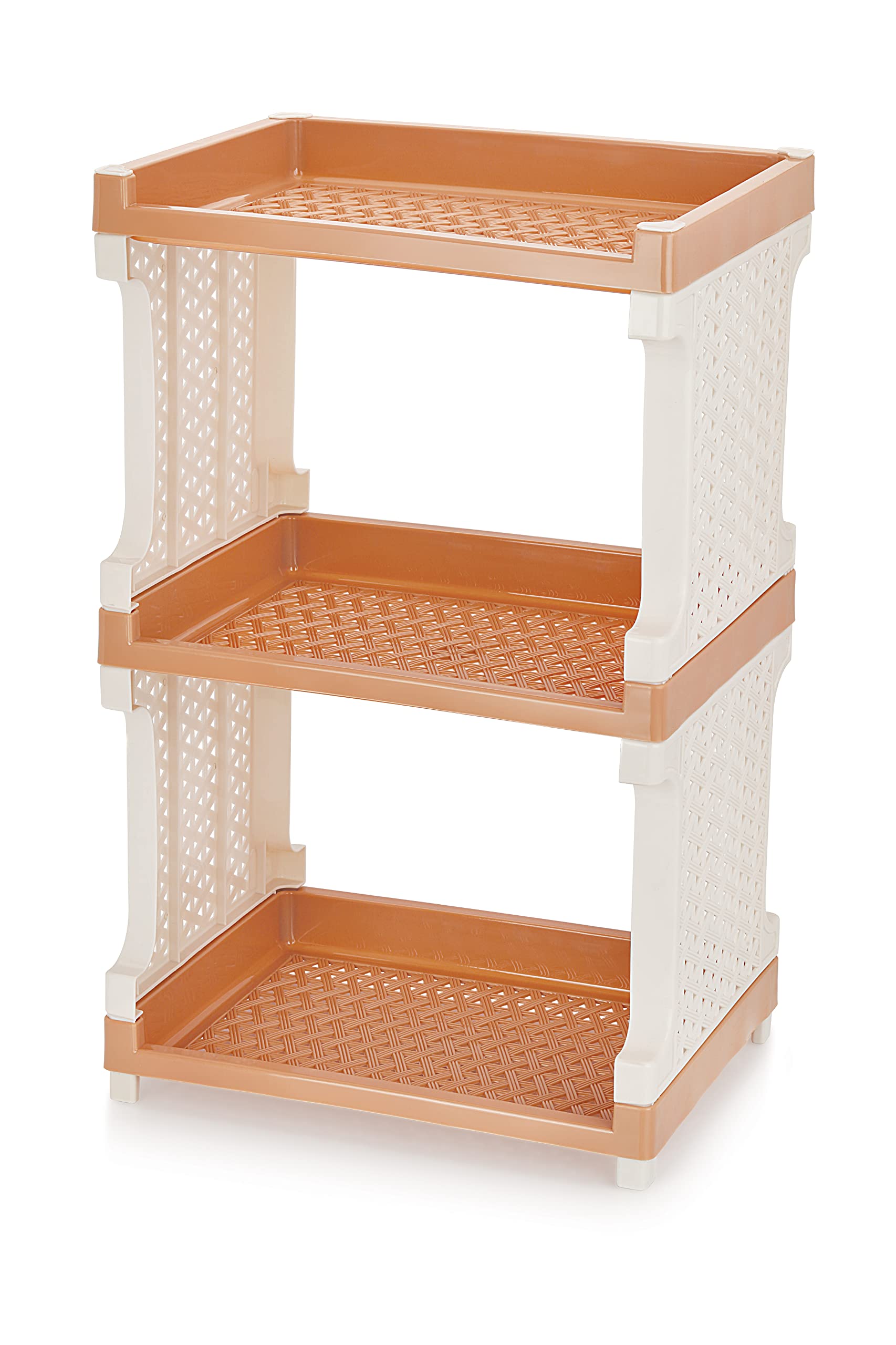 Nabhya3-Layer Multipurpose Storage Organizer Rack for Home, Bathroom, Living Room, Office, Bedroom Fruits/Vegetables Kitchen Rack (Brown)