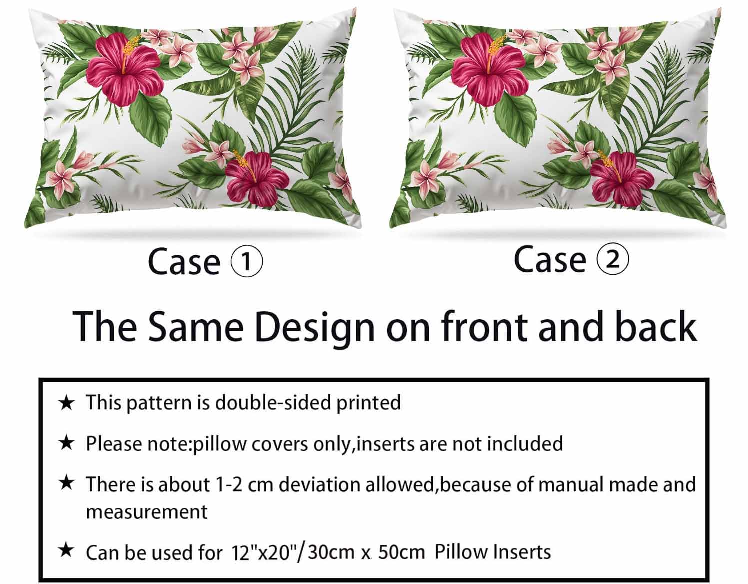 Zovinex Set of 2 Pack Cushion Cover,Tropical Leaf Soft Short Plush Rectangle Outdoor Cushion Covers 12x20 inch - Image 4