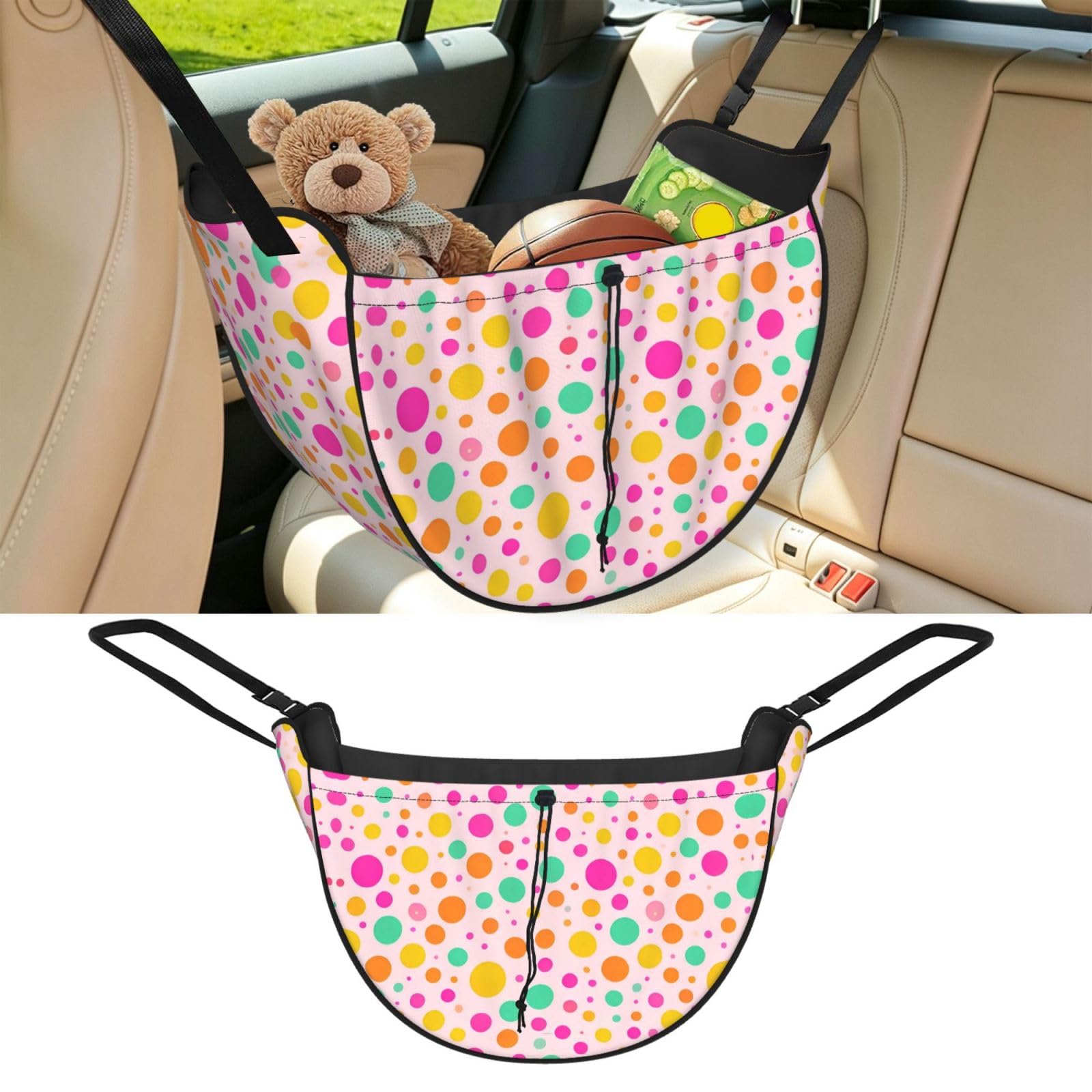 CNTDBU Bubblegum Dot Car Seat Organizer-Backseat Storage Bag for Travel