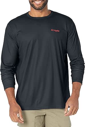 Columbia Men's Terminal Tackle PFG Fish Triangle Long Sleeve, Vivid Blue/Marlin, Medium