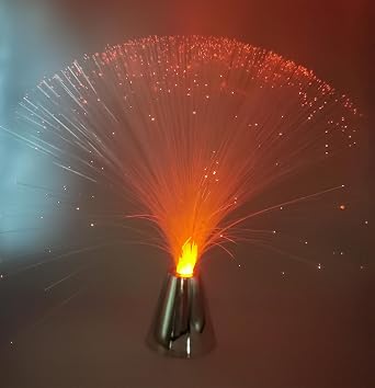 EA 2 pck 13 inch LED Colourful Changing Fibre Fiber Optic Fountain Night Light Calming Lamp Christmas