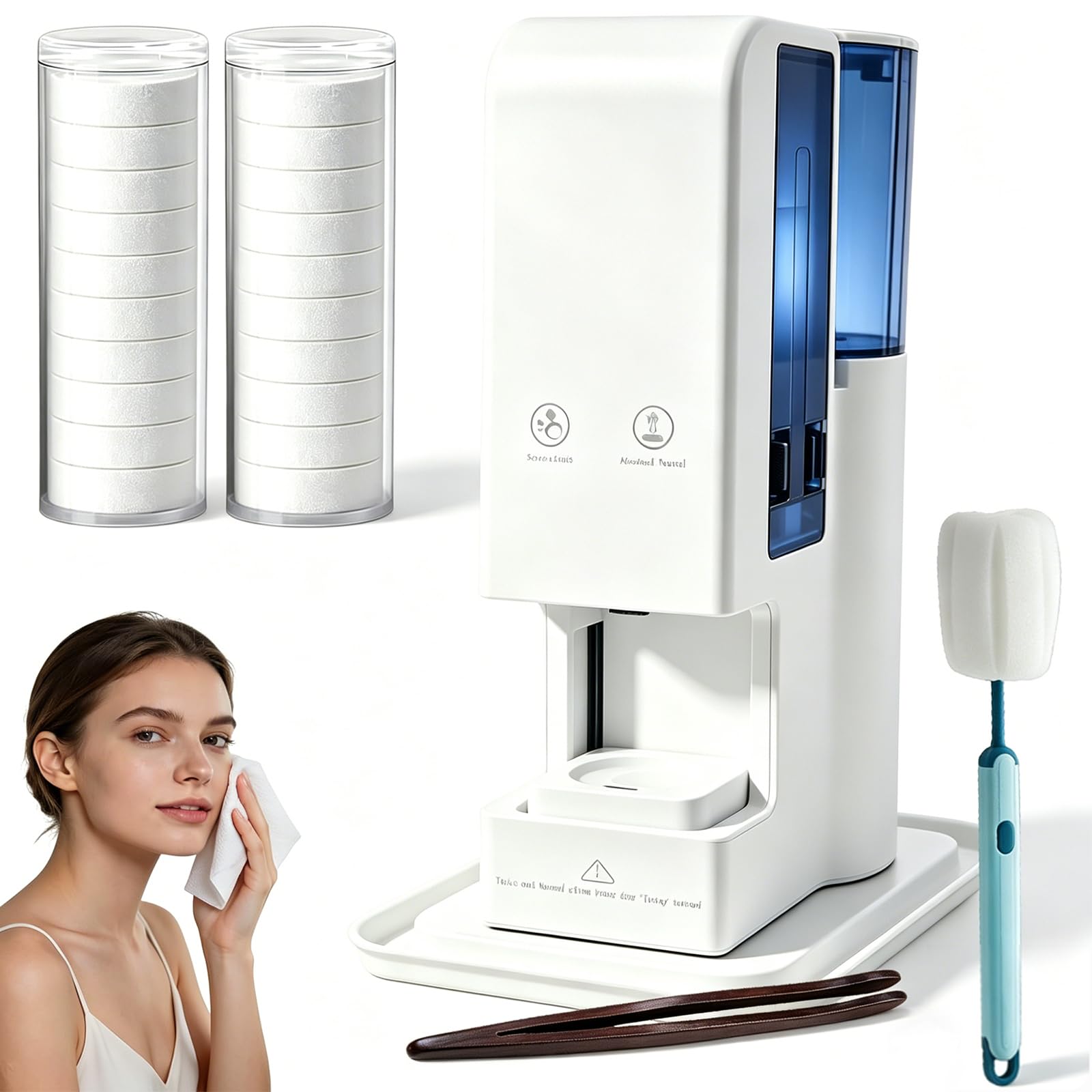 Elmvar Lift Hot Towel Dispenser, Automatic Towel Warmer Disposable, 55°C Constant Temp, Compressed Towels Wamer Heater Machine, Smar One-Click Start For Spa, Facials, Bathroo (Lift)