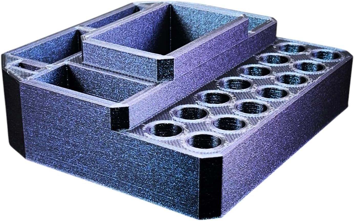 Desk Organizer 510 Cartridge Holder Pen Stand 14 Spaces with Segmented Storage (Burnt Titanium)