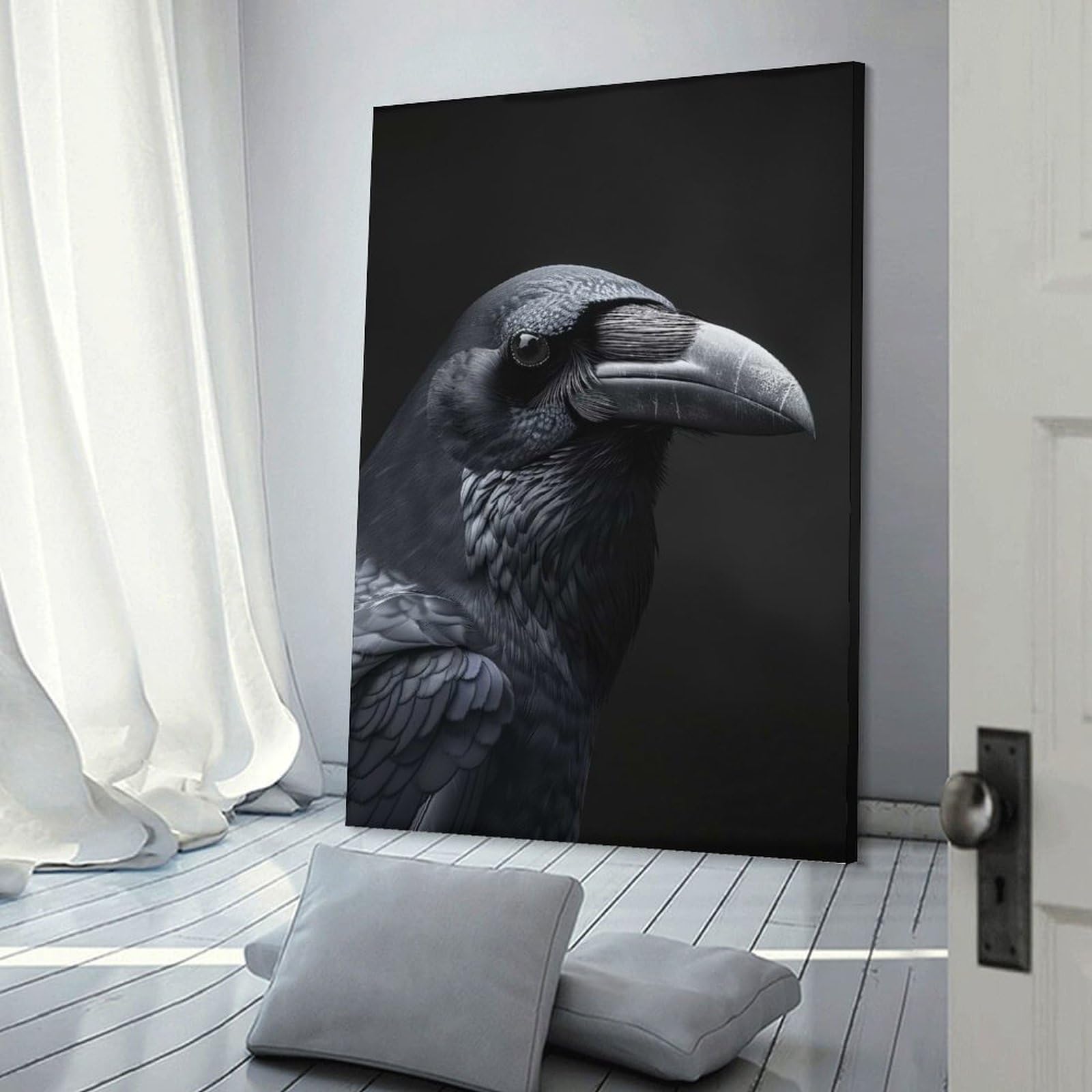 Junmoney Wall Picture Print Crow, 24x36inch(60x90cm), for Entrance Walls, Hall Decor Or Foyers, A Neat Decor Update for Hallways