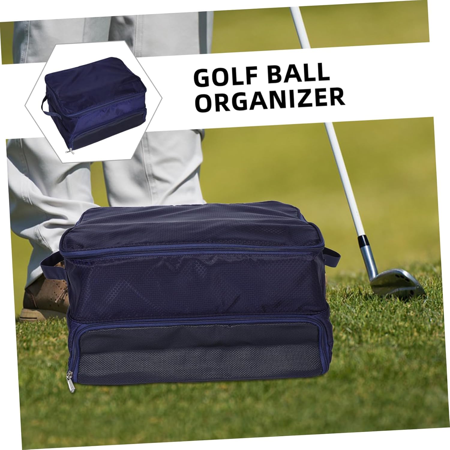 Large Capacity Golf Storage Organizer Bag Durable Oxford Trunk Organizer for Car Spacious Pouch for Golf Clubs Shoes Accessories Stylish Design