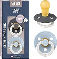 Vista 14 de BIBS - Paquete de 2 chupetes Bibs Colour, calmante, libre de bisfenol A, punta redonda, látex de goma natural