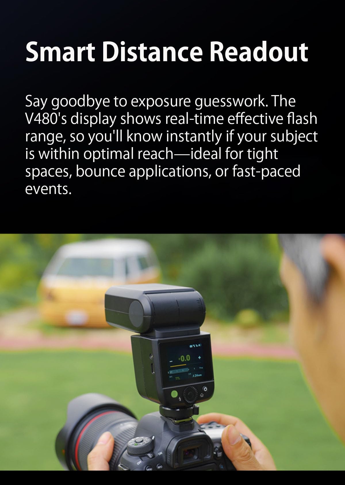 GODOX Blitz V480 S Kamera Flash, V480S Touchscreen Blitzgeräte, TTL HSS 1/8000s Speedlite, Kompatibel mit Sony Alpha A9 III a7III a7CII a7IV a7C a7RV a7 a7SIII a6700 a6400 a6600 ZV-E10 II ZV1 a6100