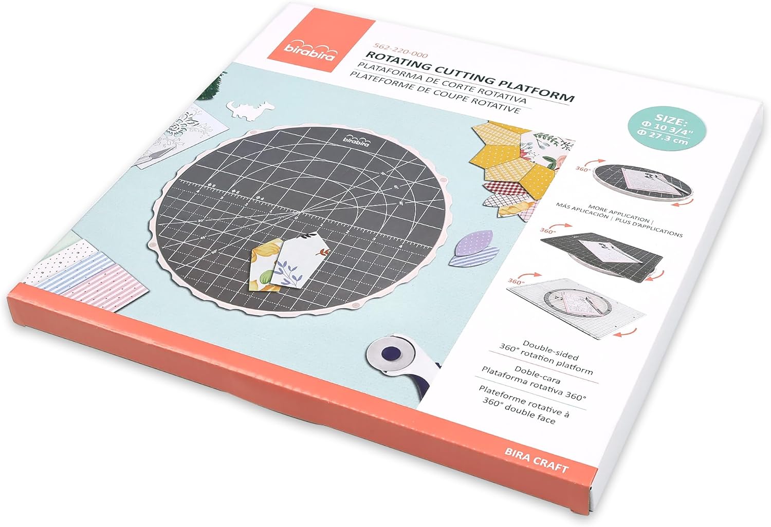 Bira Rotating Platform & Cutting Mat 10" for quilting, paper crafting, painting and cake decorating