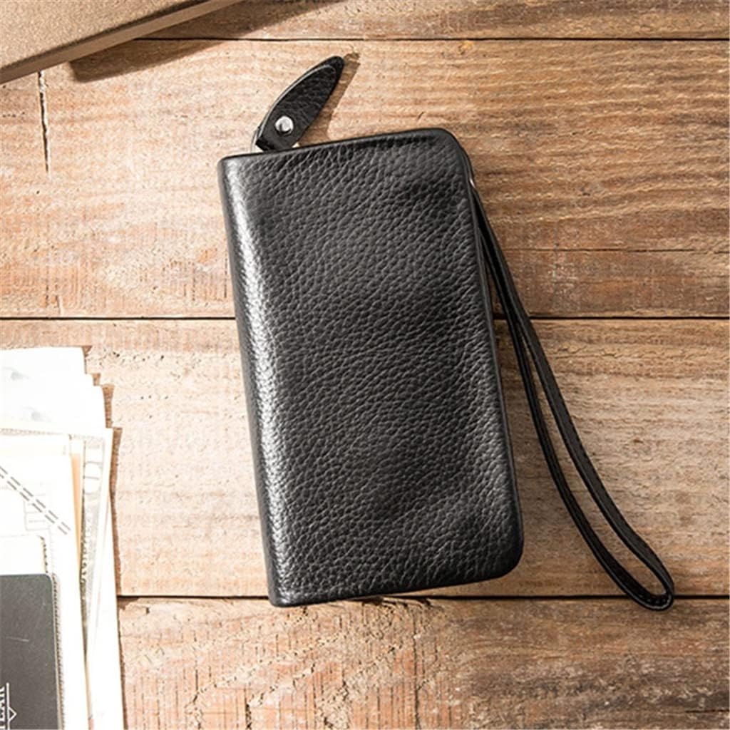 Men's Leather Key Case Large Capacity Utility Vehicle Home Key Case Leisure Buckle Key Wallet Mini Card Case，A