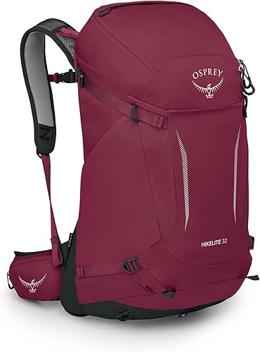 Osprey Hikelite - Mochila de senderismo ligera de 32 litros, mochila de viaje duradera con cubierta para lluvia para hombres y mujeres,