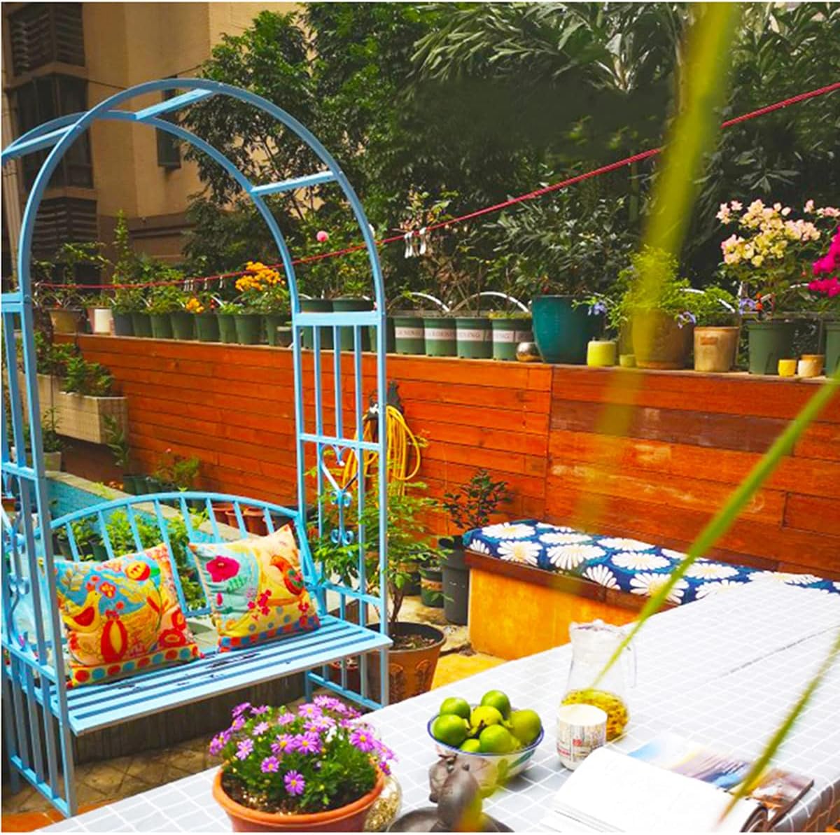 Garden Arch Black Garden Archway with Relaxing Bench Garden for Various Climbing Plant Outdoor Garden Lawn Perfect for Weddings Backyards Flower Stand