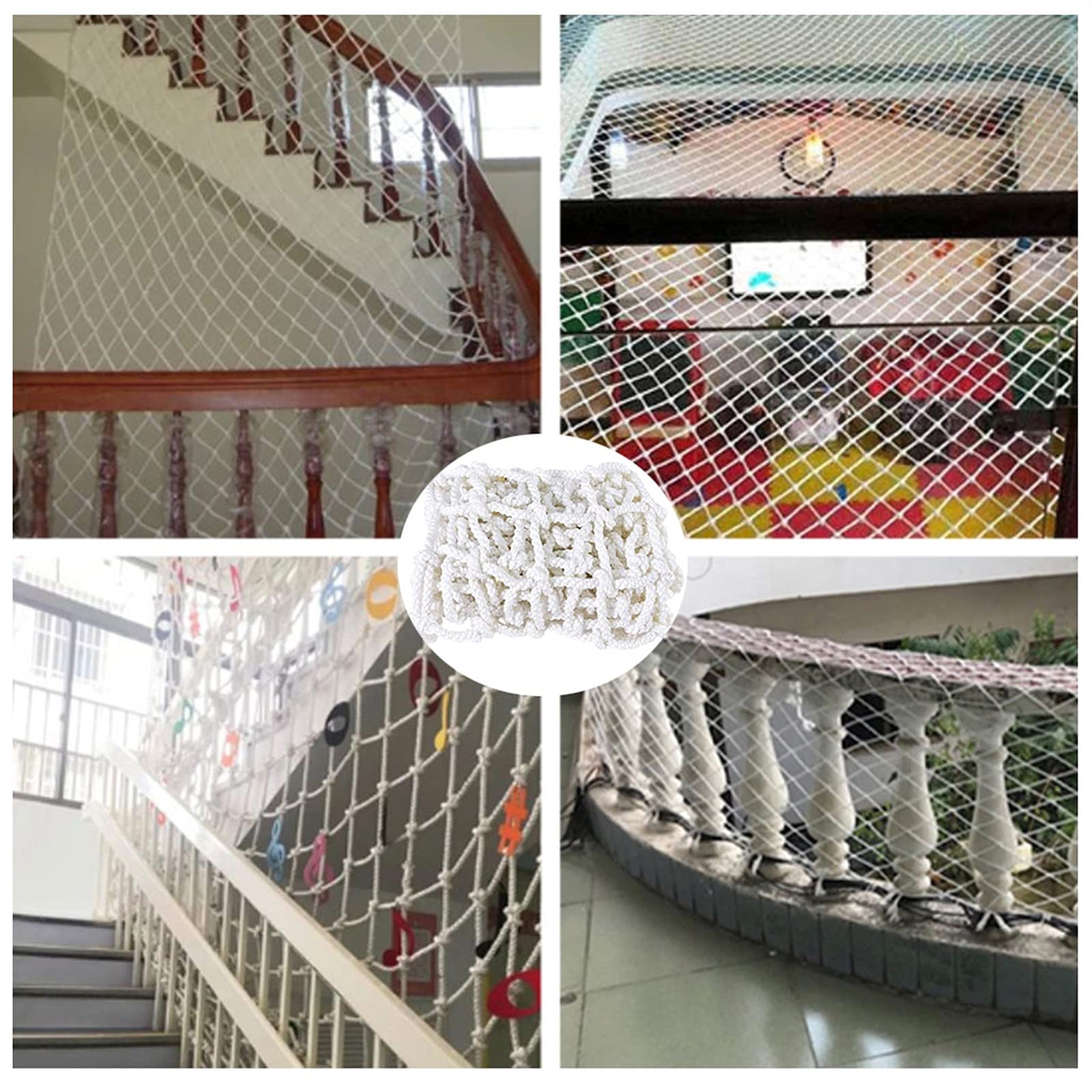 LJRWhite Cargo Net Child Stair Safety Net Kids Climbing Cargo Net Heavy Duty Decor Netting Outdoor Railing Garden Protective Net Swing Nylon Grid 10cm (Size : 2x4m(7x13ft))