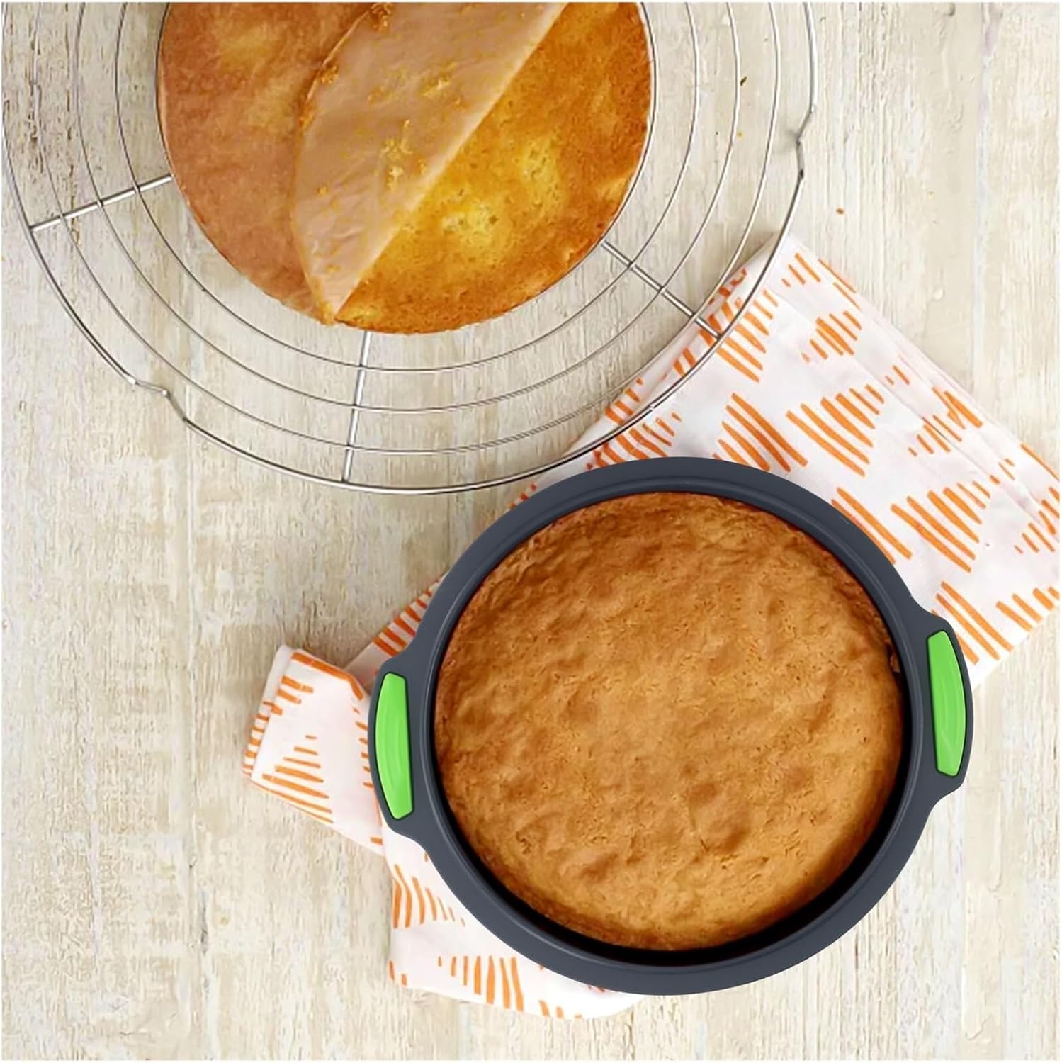 Compatible For Baking Tools Round Cake Pans Nonstick 10Inch(Green)