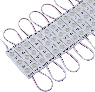 REXTiN Super Bright 100pcs 110V 2835 3 LED Module Storefront Lights Yellow 1.5W Waterproof Decorative Light for Letter Sign Advertising Signs with Tape Adhesive Backside (Yellow)