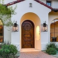 Vista 6 de AA Warehousing Farol de pared para exteriores de 2 luces en acabado negro mate mediano