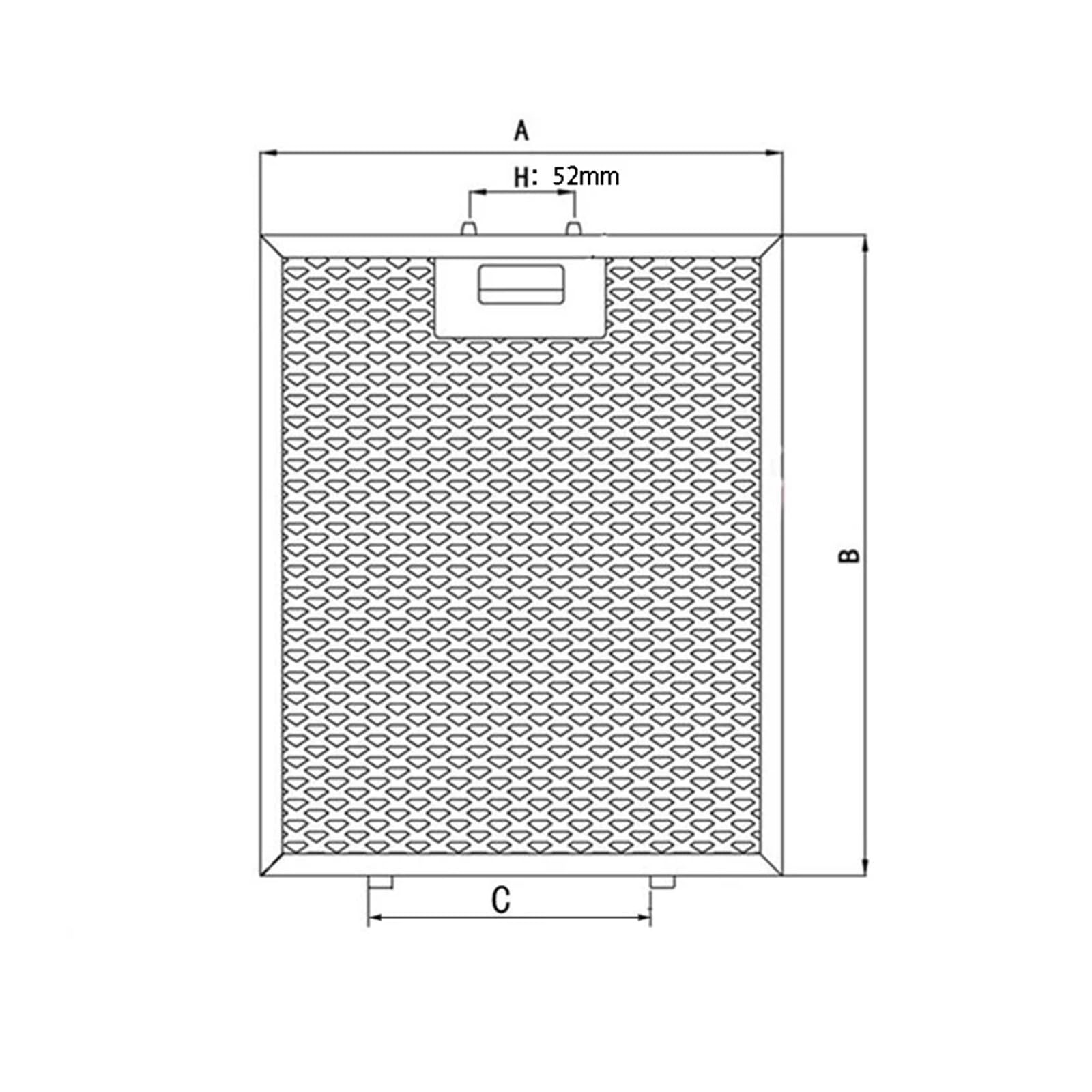 RAHBI Filtr siatkowy okapu kuchennego (metalowy filtr przeciwtłuszczowy) filtr okapu kuchennego 229XB259 mm leisurely (Size : A267XB305-C90)