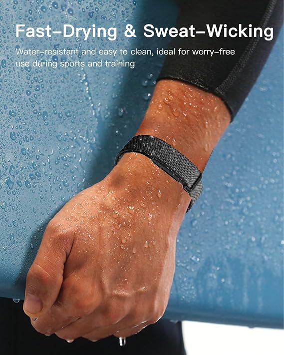 Google Fitbit Airアクティビティトラッカー対応ナイロンバンド、通気性のある面ファスナー交換用ストラップ、調節可能なスポーツリストバンド 男女兼用