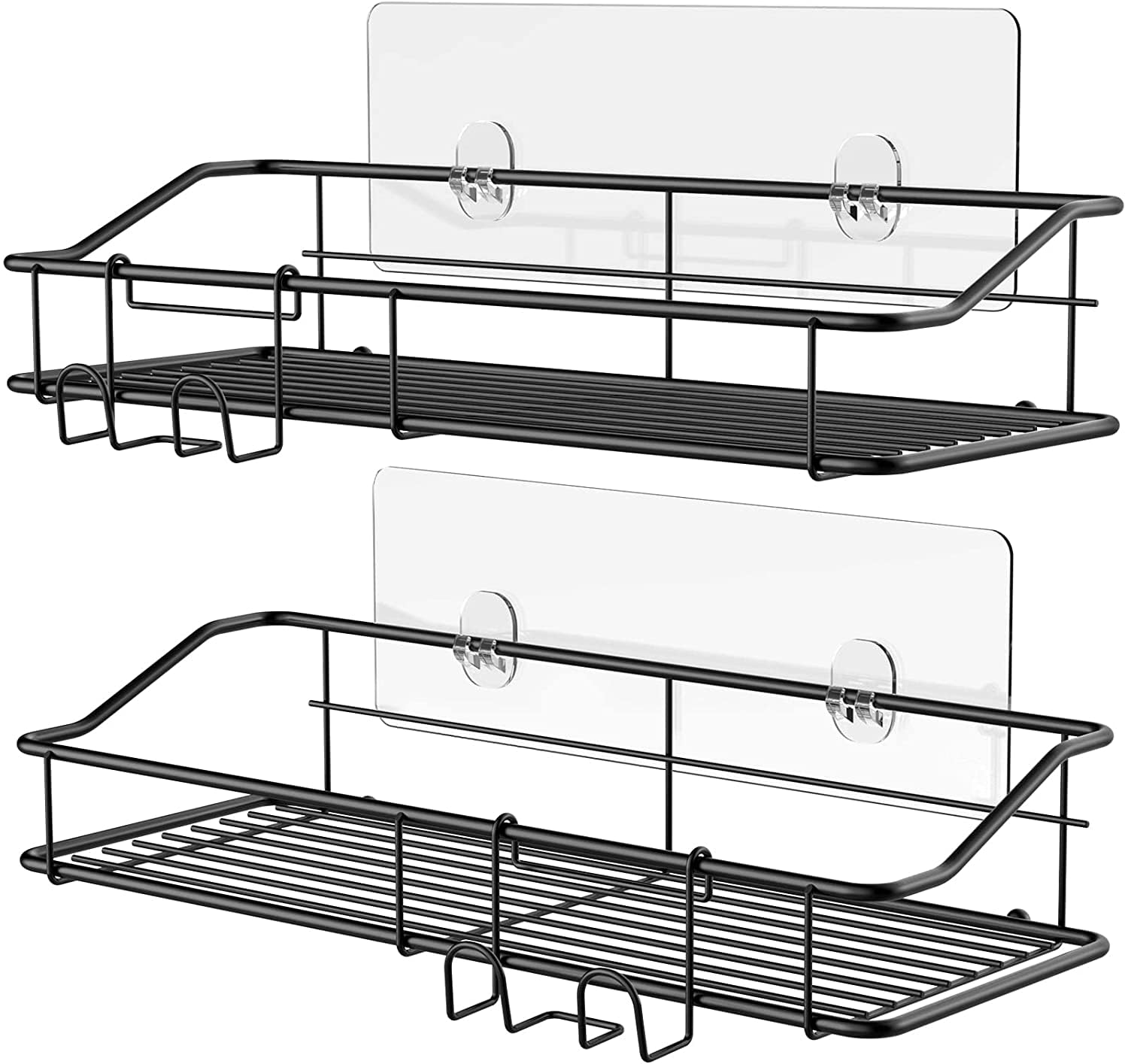 For Shower Caddy Shelf Rack Organizer Adhesive Stainless Steel - 2 Pack Black